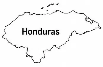 Honduras map outline for kids