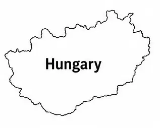 Hungary map outline for kids