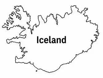 Iceland map outline for kids