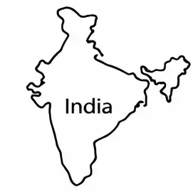 India map outline for kids