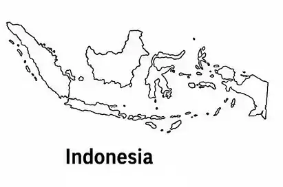 Indonesia map outline for kids
