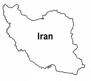 Iran map outline for kids