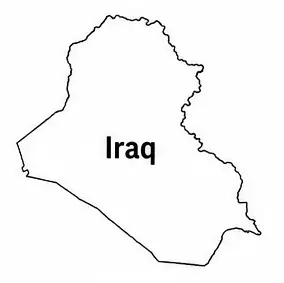 Iraq map outline for kids