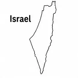 Israel map outline for kids