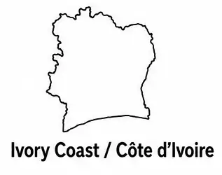 Ivory Coast map outline for kids