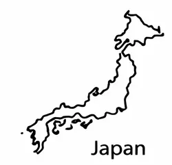 Japan map outline for kids