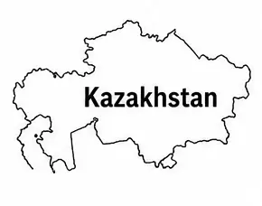 Kazakhstan map outline for kids