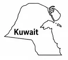 Kuwait map outline for kids