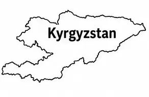 Kyrgyzstan map outline for kids