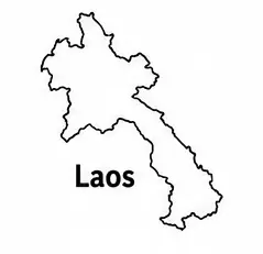 Laos map outline for kids