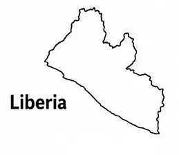 Liberia map outline for kids