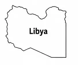 Libya map outline for kids