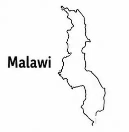 Malawi map outline for kids