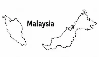 Malaysia map outline for kids