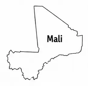 Mali map outline for kids