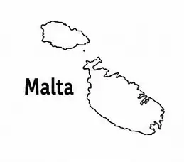 Malta map outline for kids