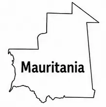 Mauritania map outline for kids