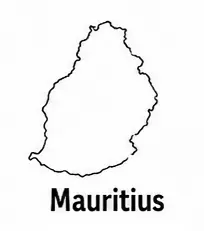 Mauritius map outline for kids
