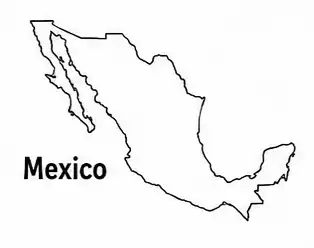 Mexico map outline for kids