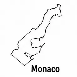 Monaco map outline for kids