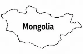 Mongolia map outline for kids