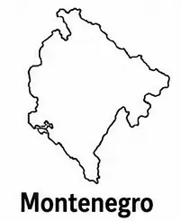 Montenegro map outline for kids