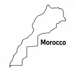 Morocco map outline for kids