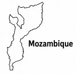 Mozambique map outline for kids