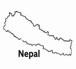 Nepal map outline for kids