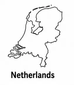 Netherlands map outline for kids