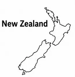 New Zealand map outline for kids