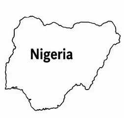 Nigeria map outline for kids