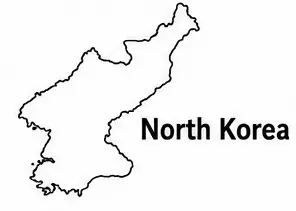 North Korea map outline for kids