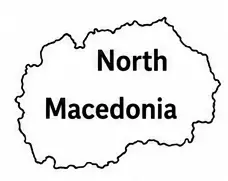 North Macedonia map outline for kids