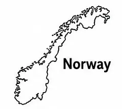 Norway map outline for kids