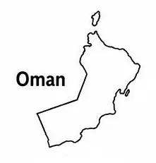 Oman map outline for kids