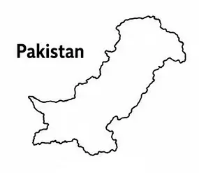 Pakistan map outline for kids