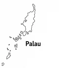 Palau map outline for kids