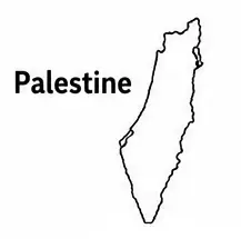 Palestine map outline for kids
