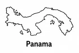 Panama map outline for kids