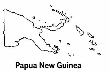 Papua New Guinea map outline for kids
