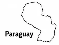 Paraguay map outline for kids