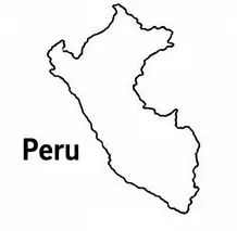 Peru map outline for kids