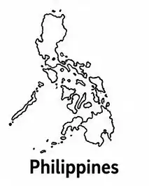 Philippines map outline for kids