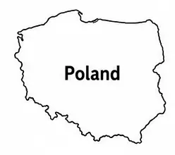 Poland map outline for kids