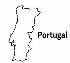Portugal map outline for kids