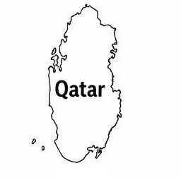Qatar map outline for kids