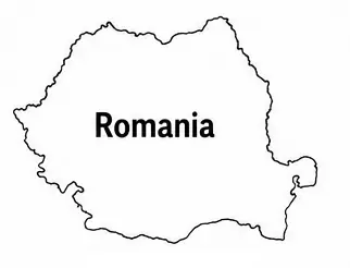 Romania map outline for kids
