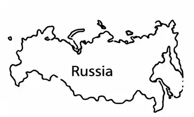 Russia map outline for kids