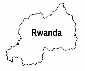 Rwanda map outline for kids